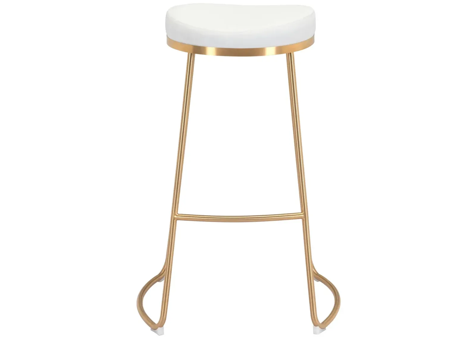 Bree Barstool (Set of 2) White & Gold