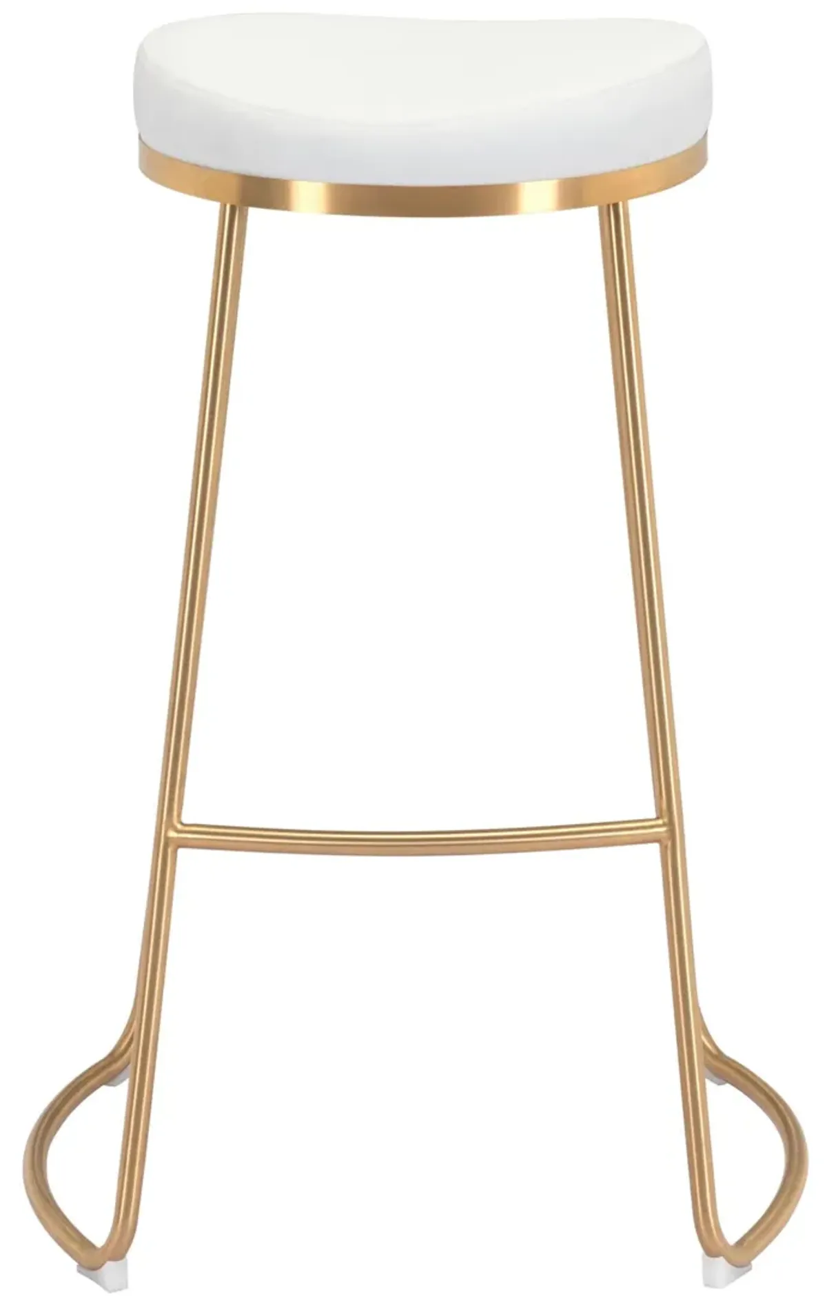 Bree Barstool (Set of 2) White & Gold