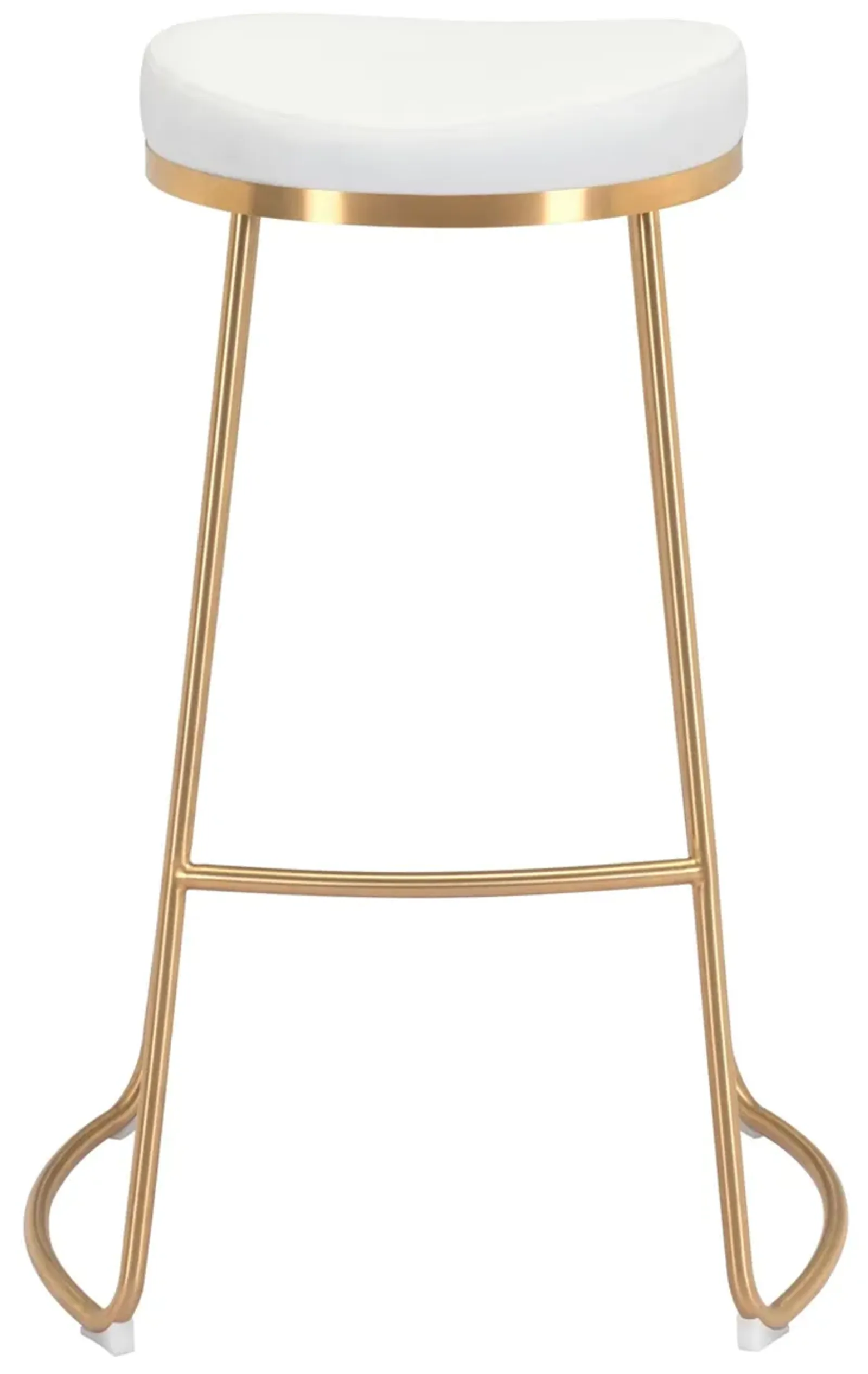 Bree Barstool (Set of 2) White & Gold