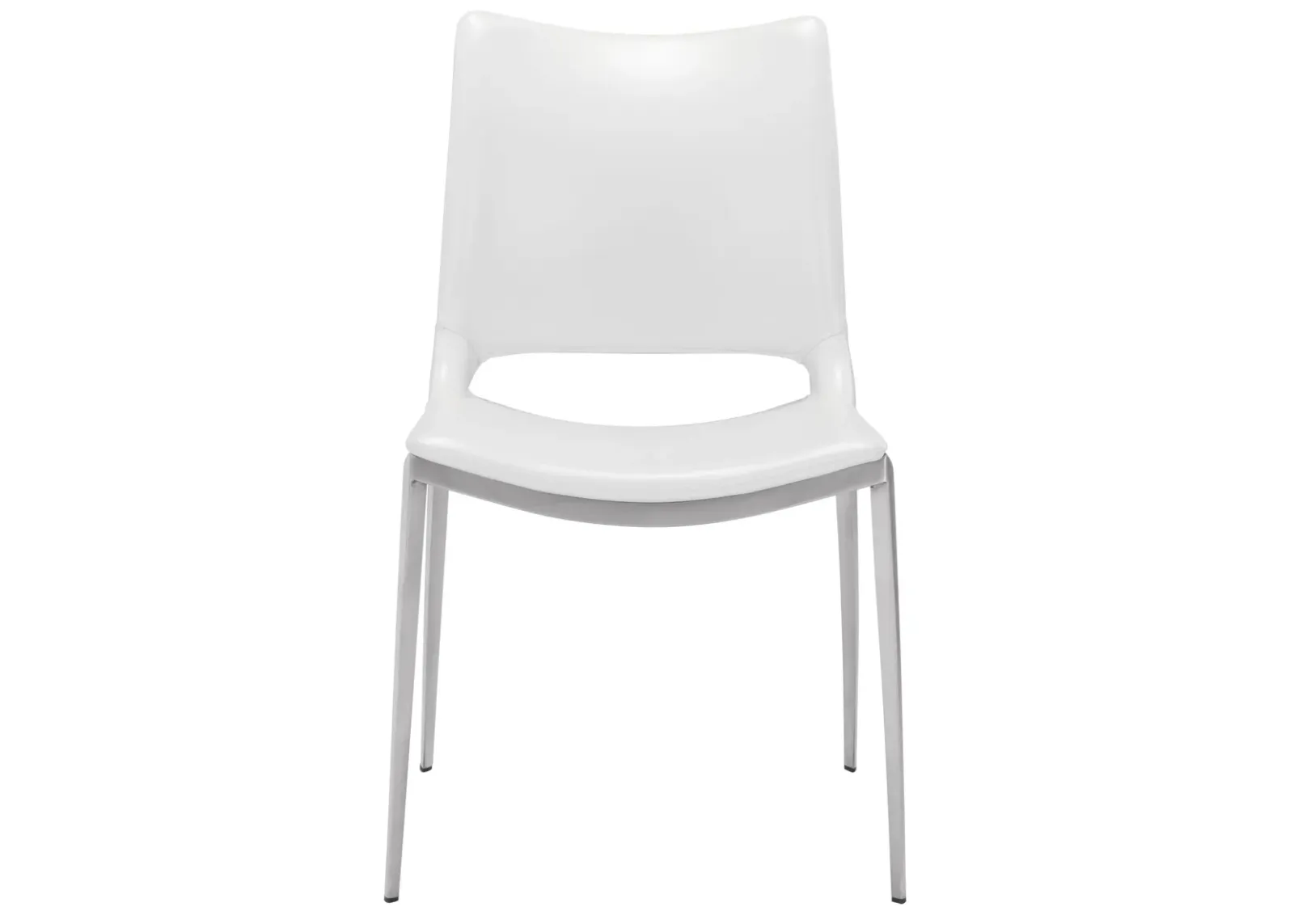 Ace Dining Chair (Set of 2) White & Silver