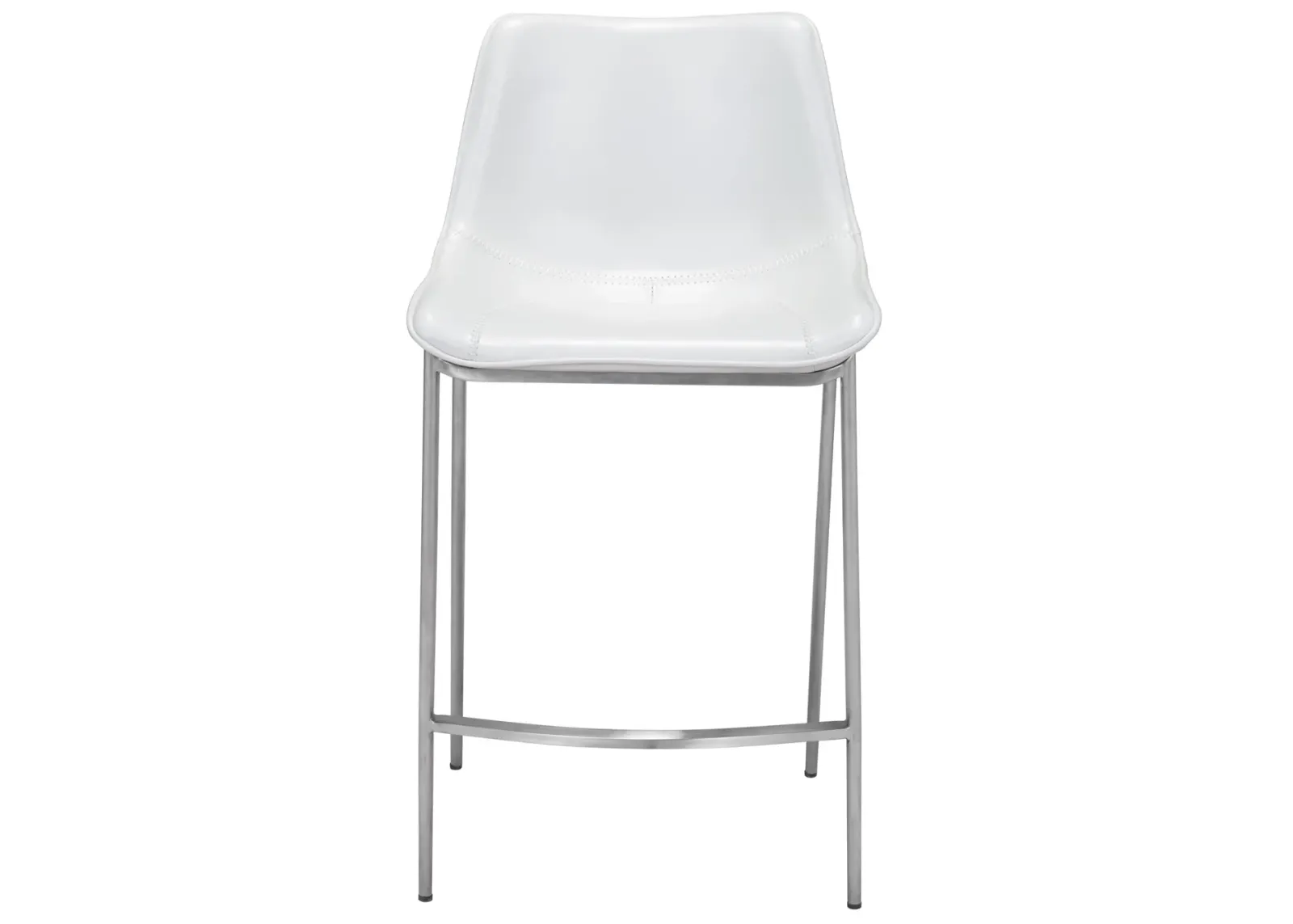 Magnus Counter Stool (Set of 2) White & Silver