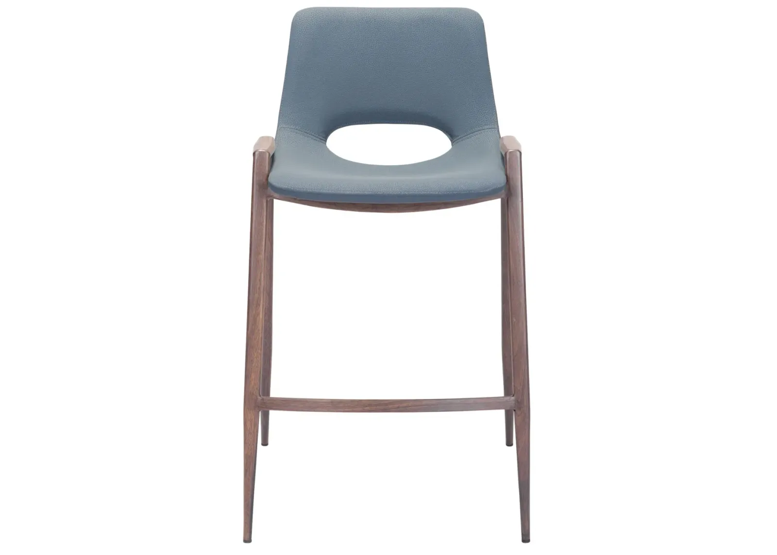 Desi Counter Stool (Set of 2) Blue & Walnut