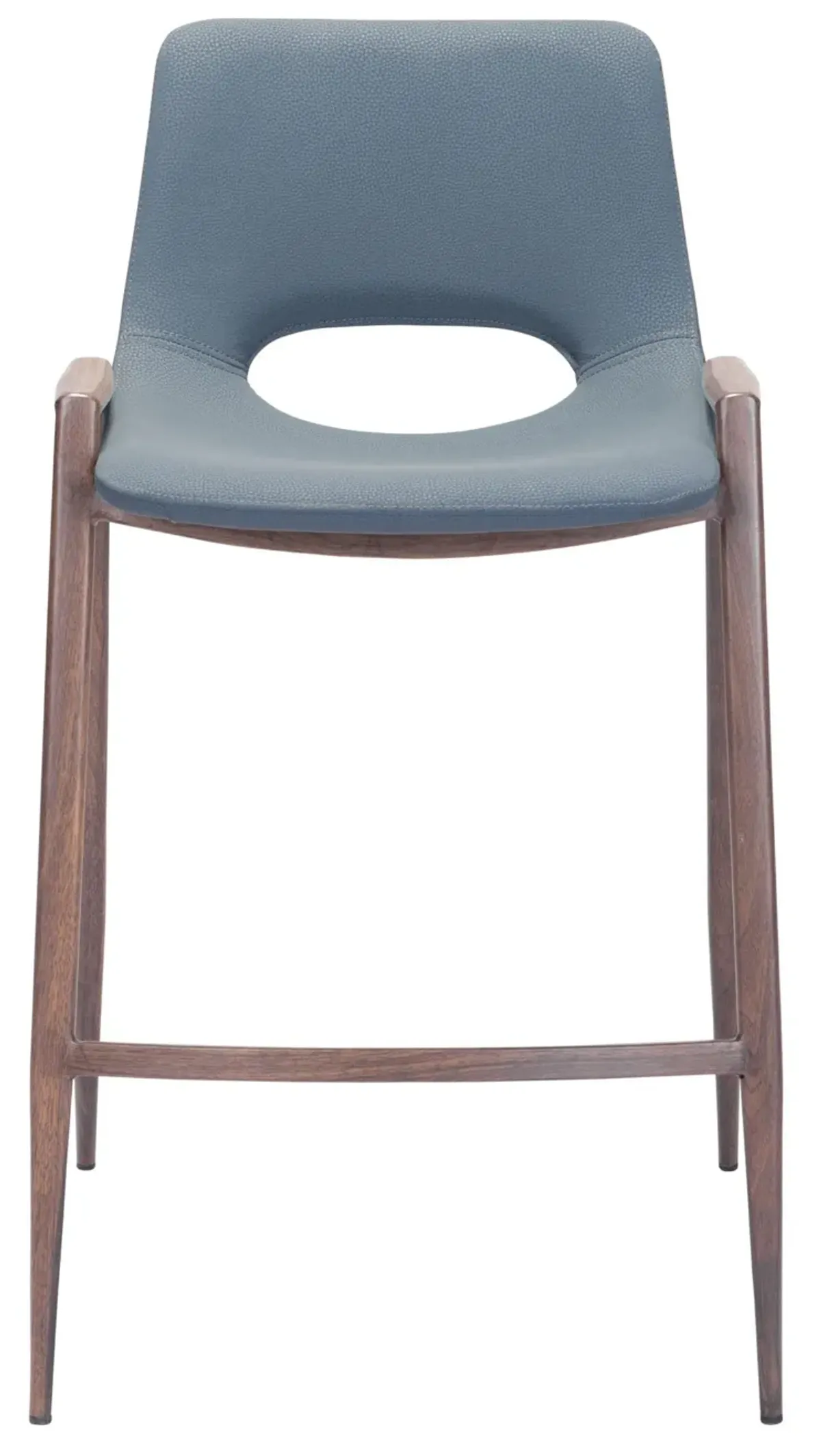 Desi Counter Stool (Set of 2) Blue & Walnut