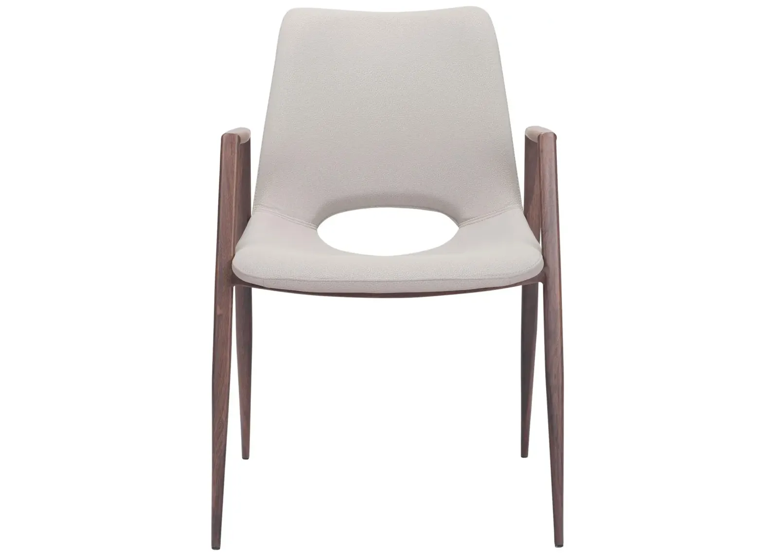 Desi Dining Chair (Set of 2) Beige & Walnut