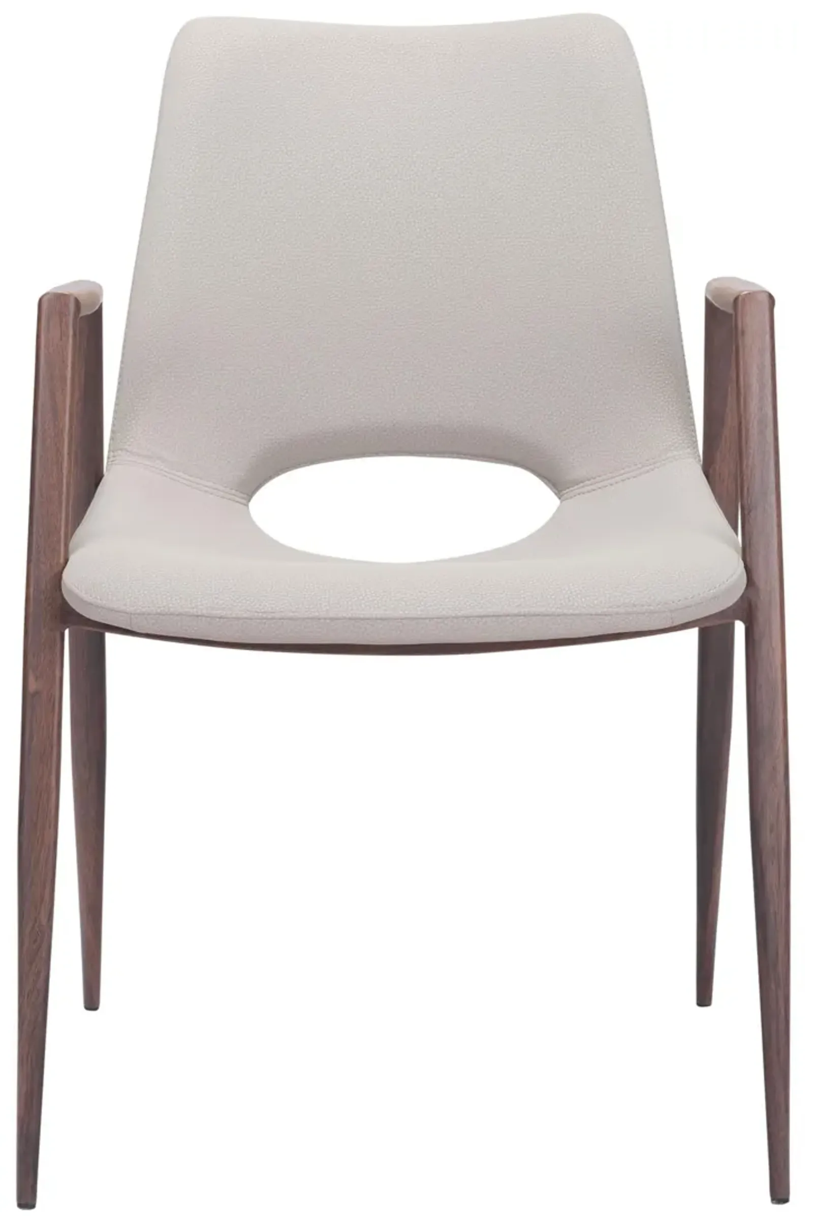 Desi Dining Chair (Set of 2) Beige & Walnut