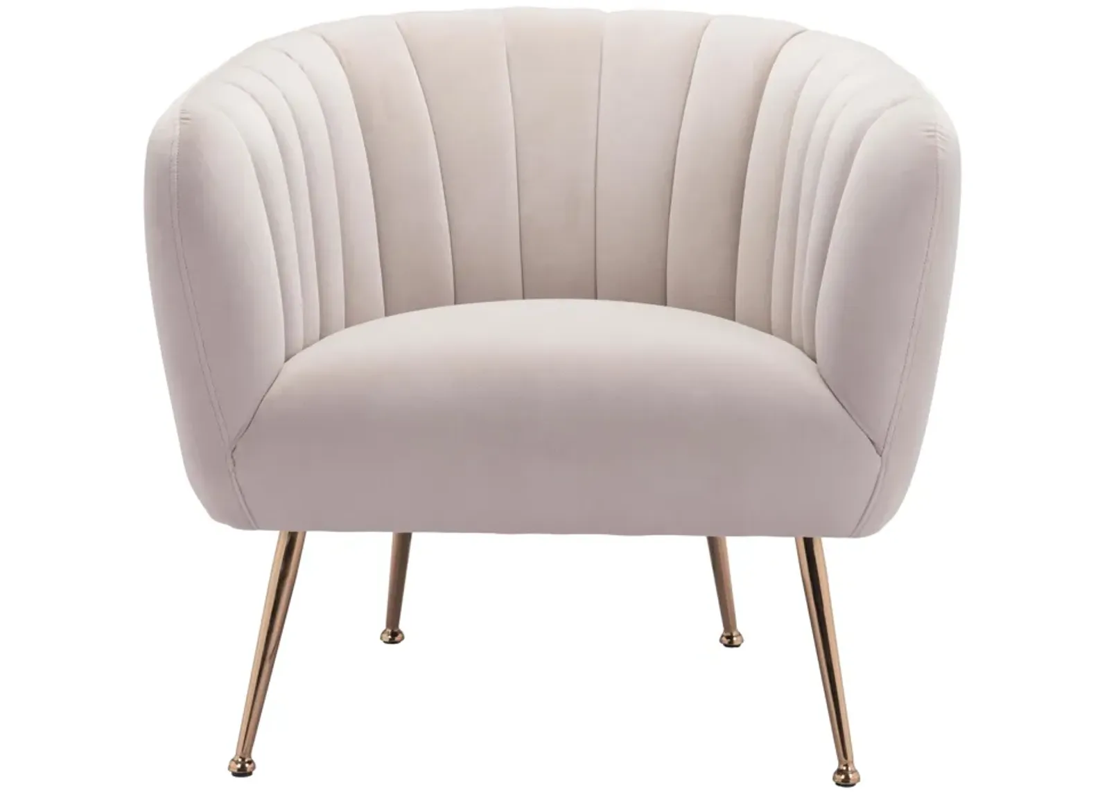 Deco Accent Chair Beige & Gold