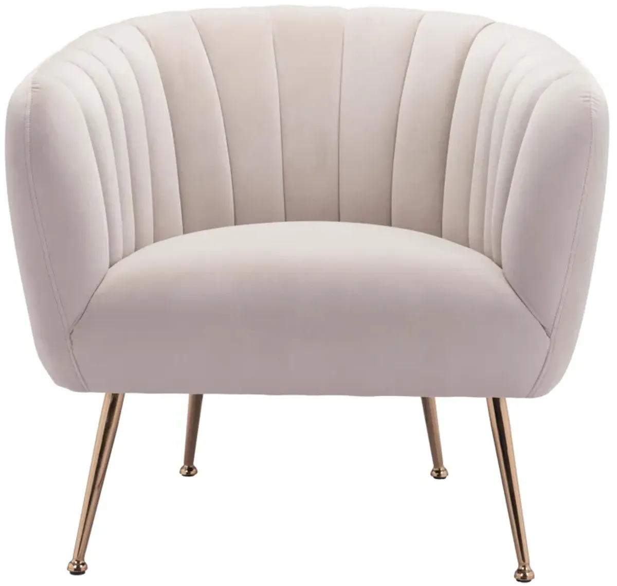 Deco Accent Chair Beige & Gold