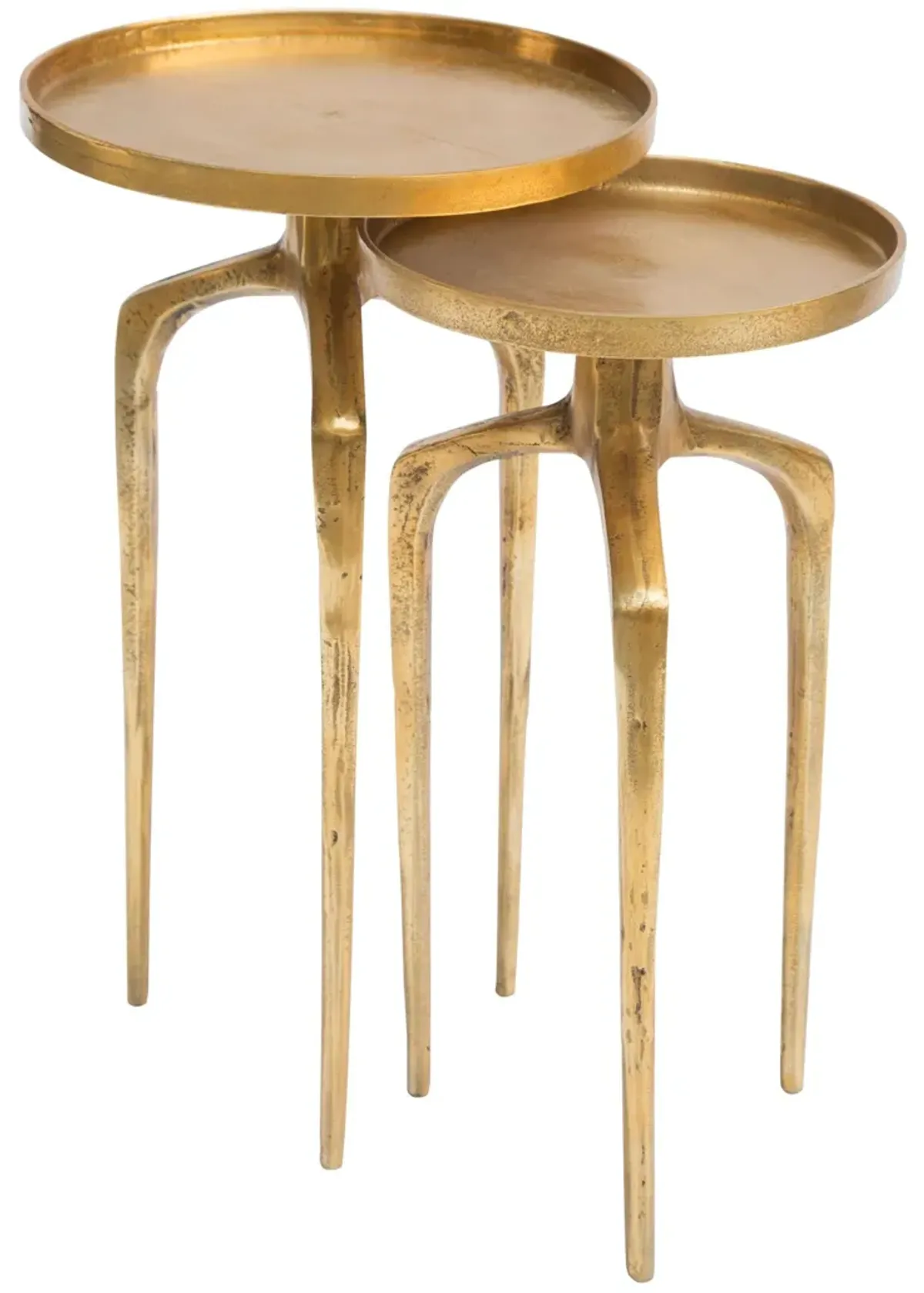 Set of 2 Como Accent Tables in Antique Gold