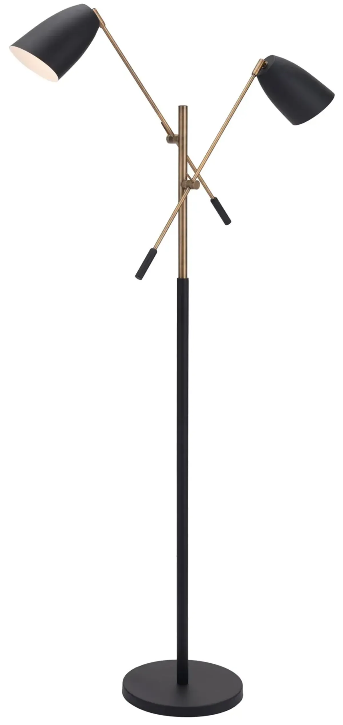 Tanner Floor Lamp Black & Brass