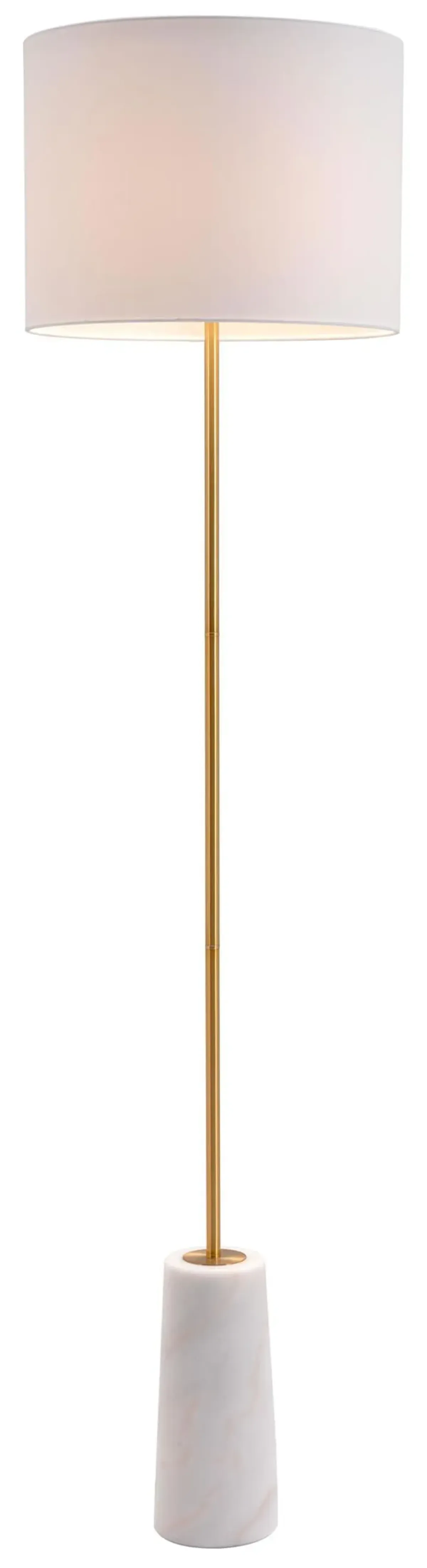 Titan Floor Lamp White & Brass