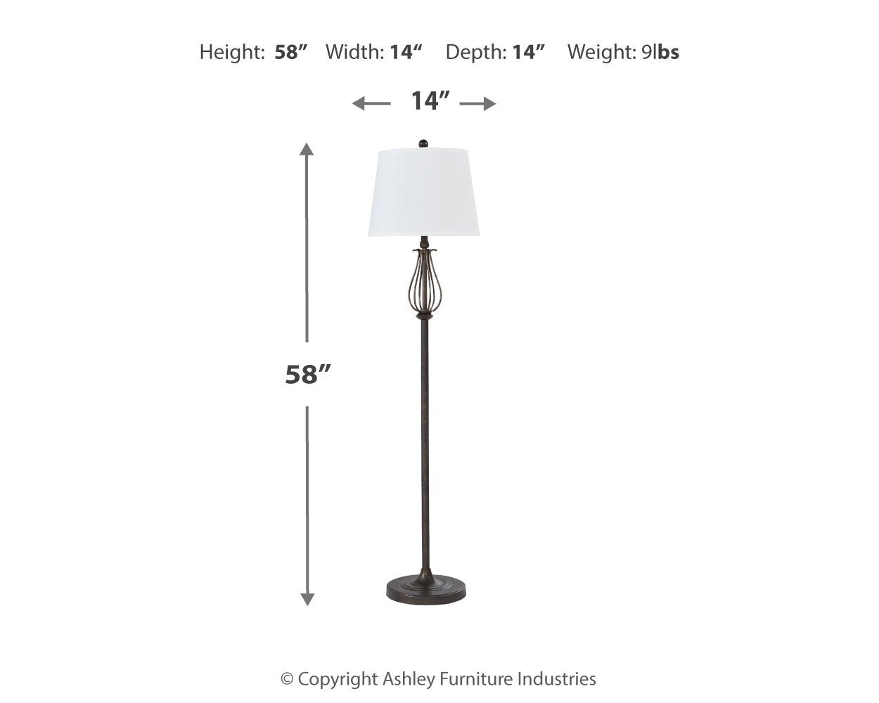 Brycestone Floor Lamp with 2 Table Lamps