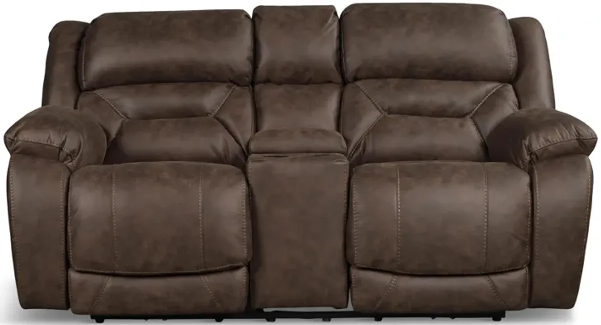 Valor Brown Power Loveseat