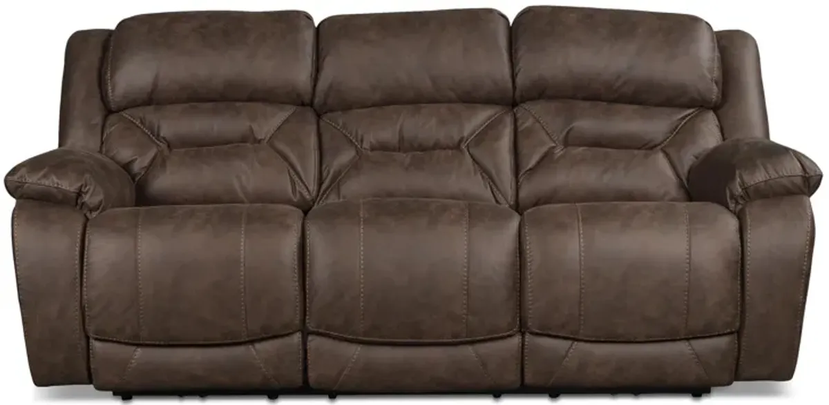 Valor Brown Power Sofa