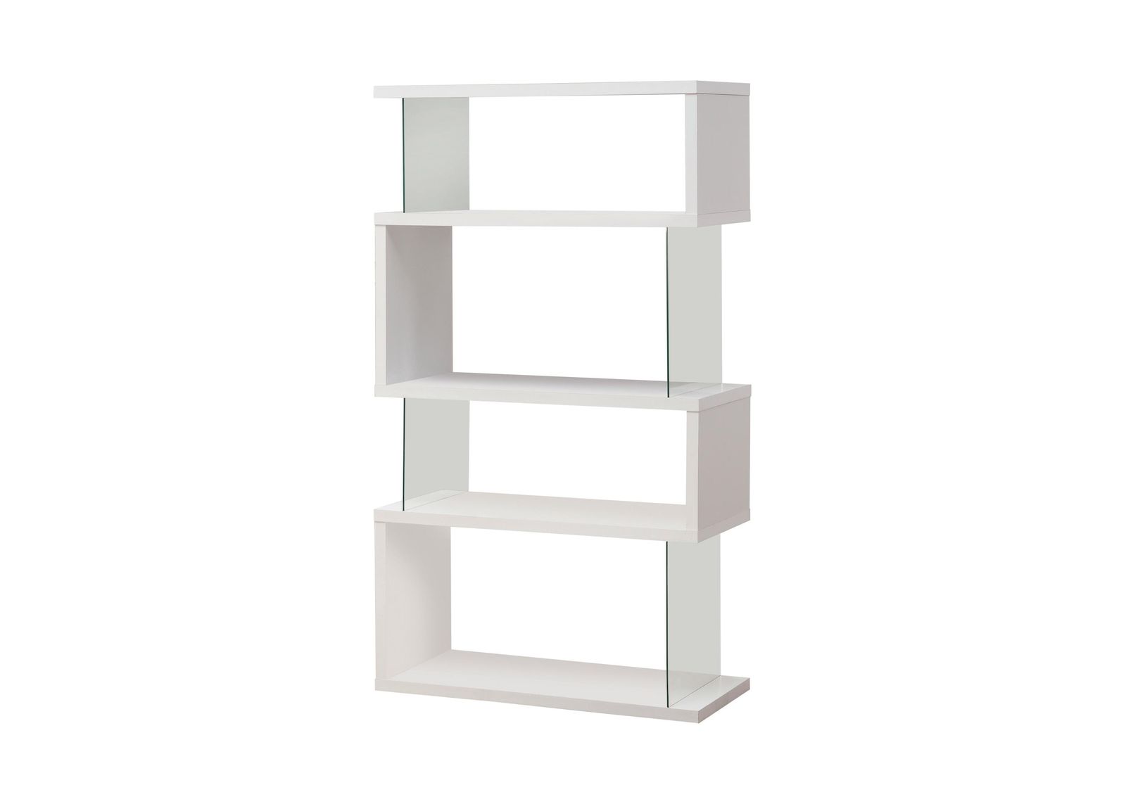 Emelle 4-tier Bookcase White and Clear