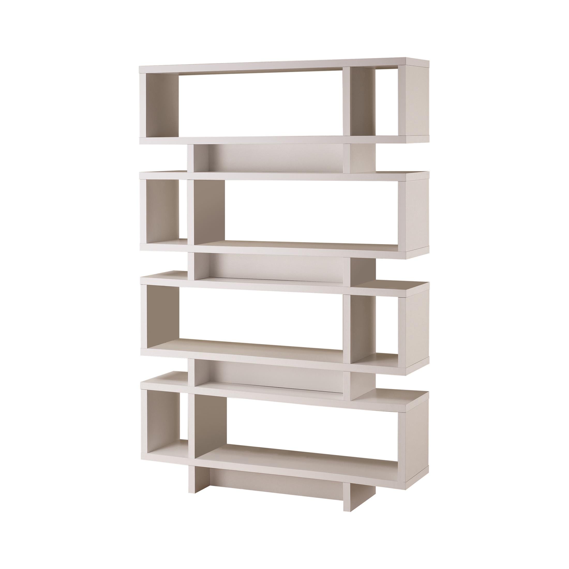 Reid 4-tier Open Back Bookcase in White