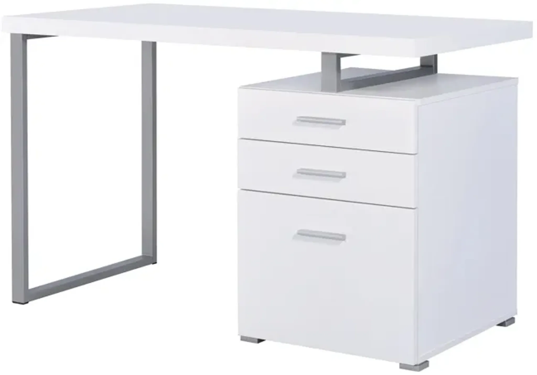 Brennan 3 Drawer Office Desk White Levin Furniture Mattress | Furniture.com