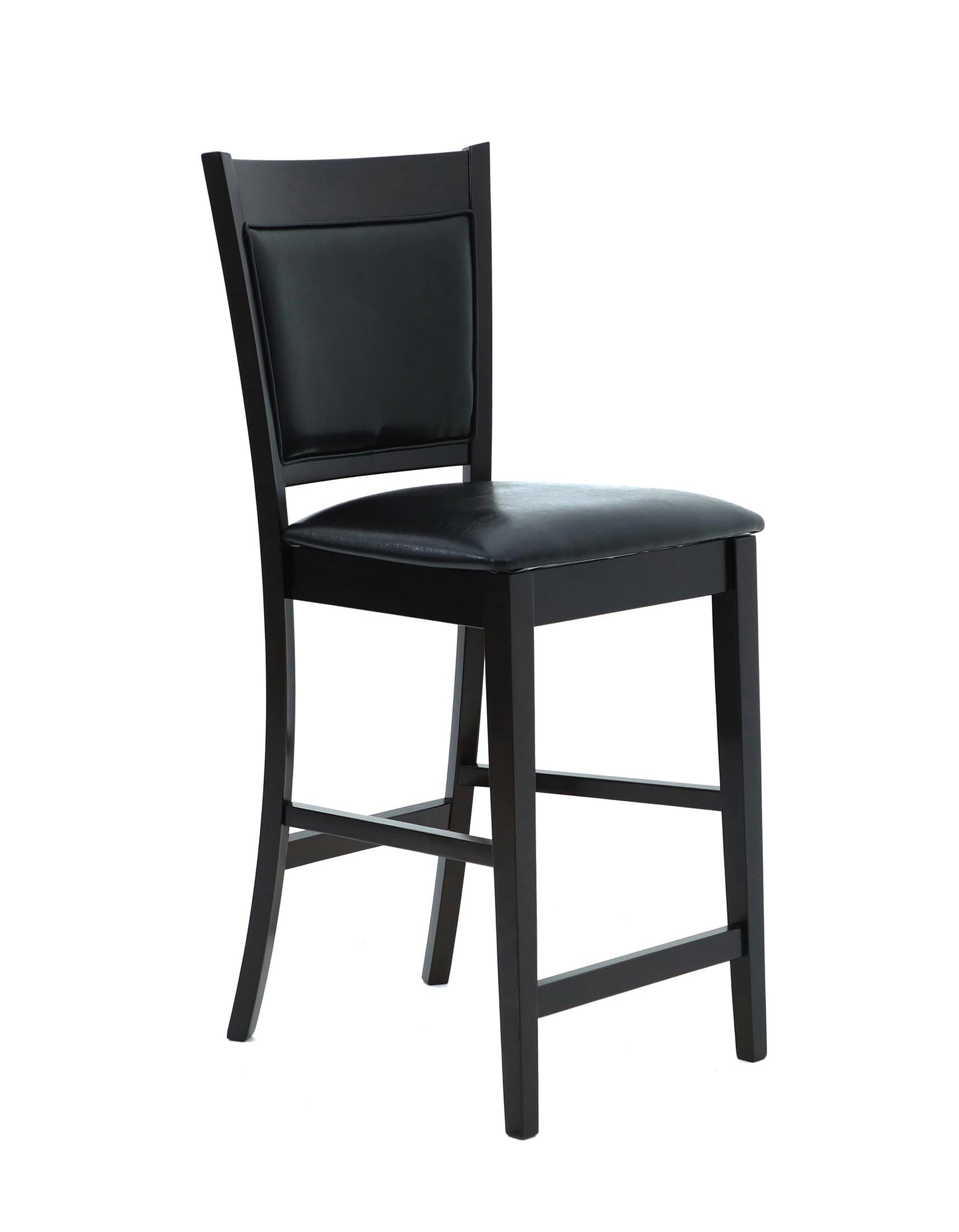 Jaden Upholstered Counter Height Stools Black and Espresso (Set of 2)