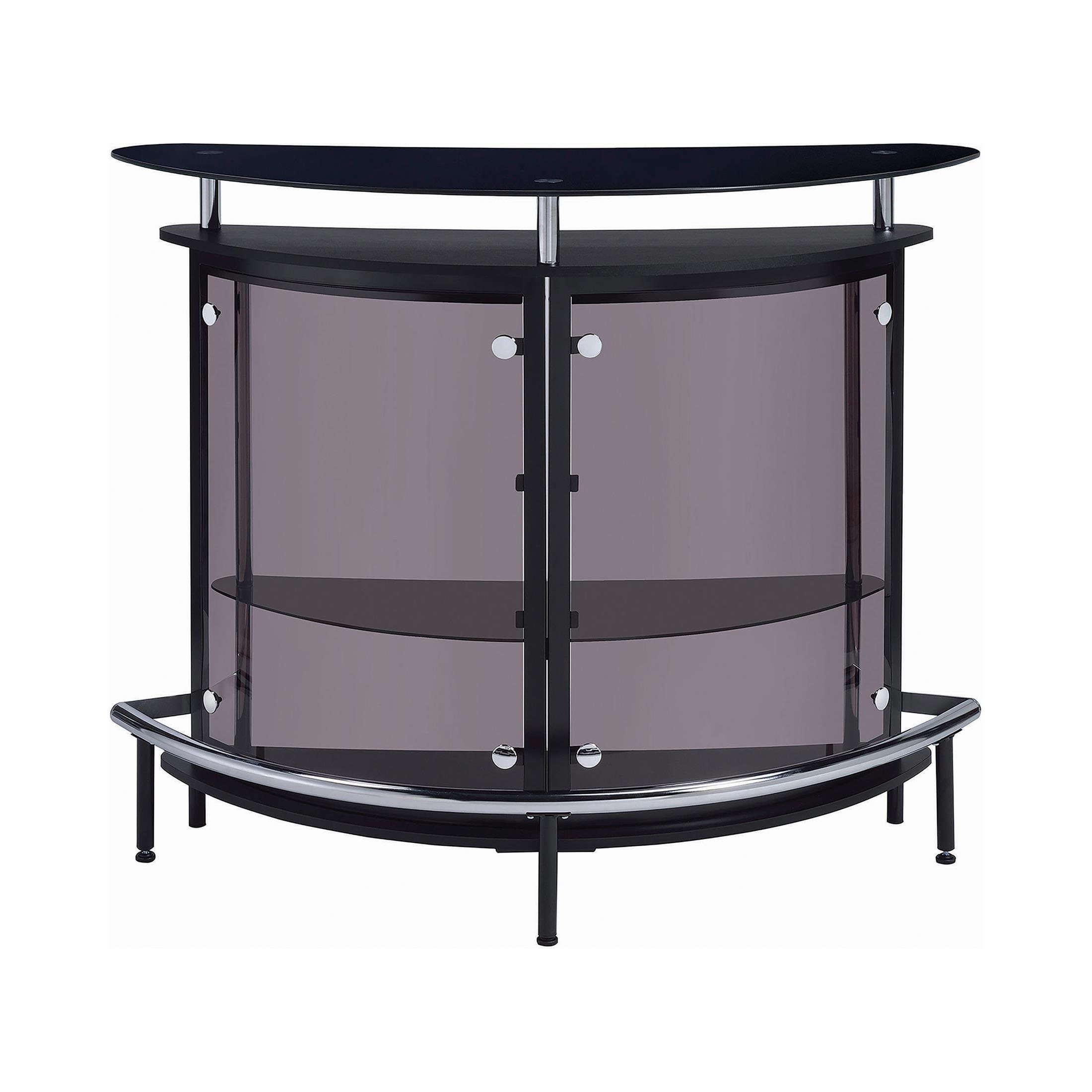 Amarillo 2-tier Bar Unit and Chrome in Black