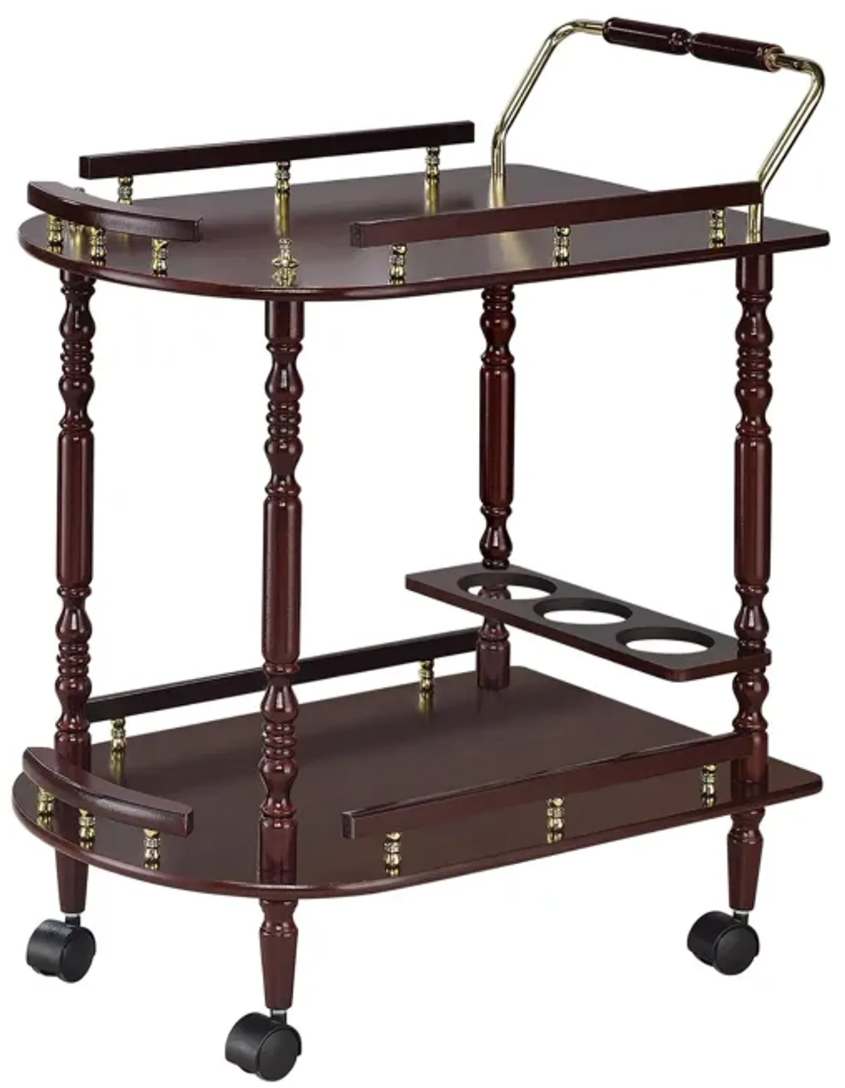 Palmer 2-tier Serving Cart Merlot and Brass