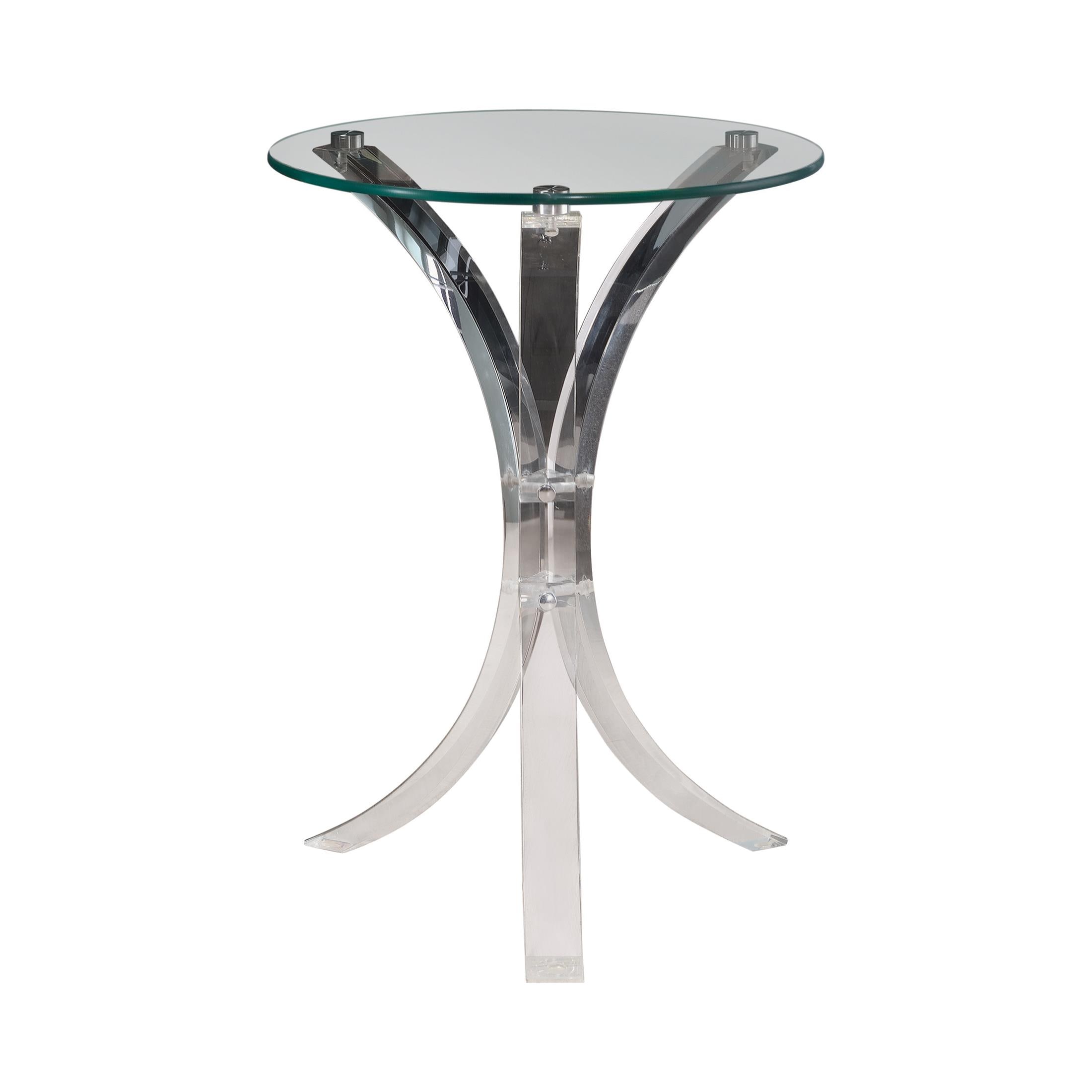 Emmett Round Accent Table in Clear