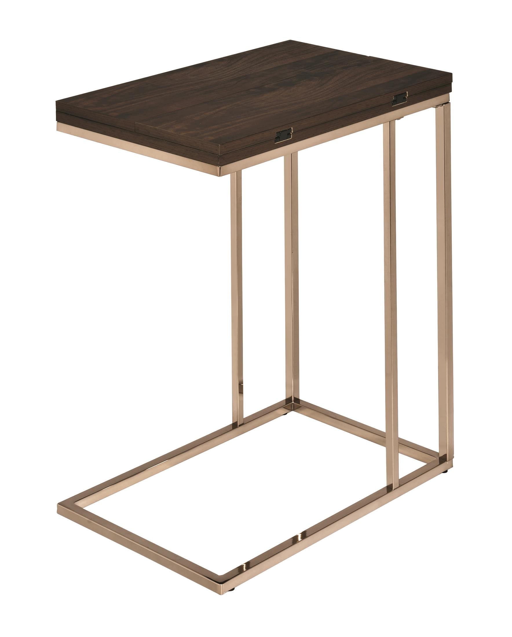 Pedro Expandable Top Accent Table Chestnut and Chrome