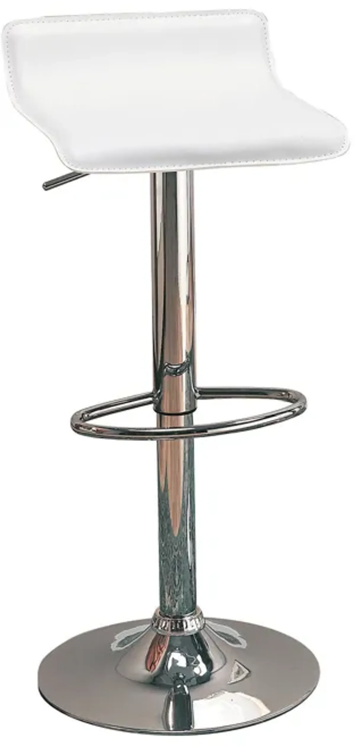 Bidwell 29" Upholstered Backless Adjustable Bar Stools White and Chrome (Set of 2)