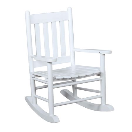 Annie Slat Back Youth Rocking Chair in White
