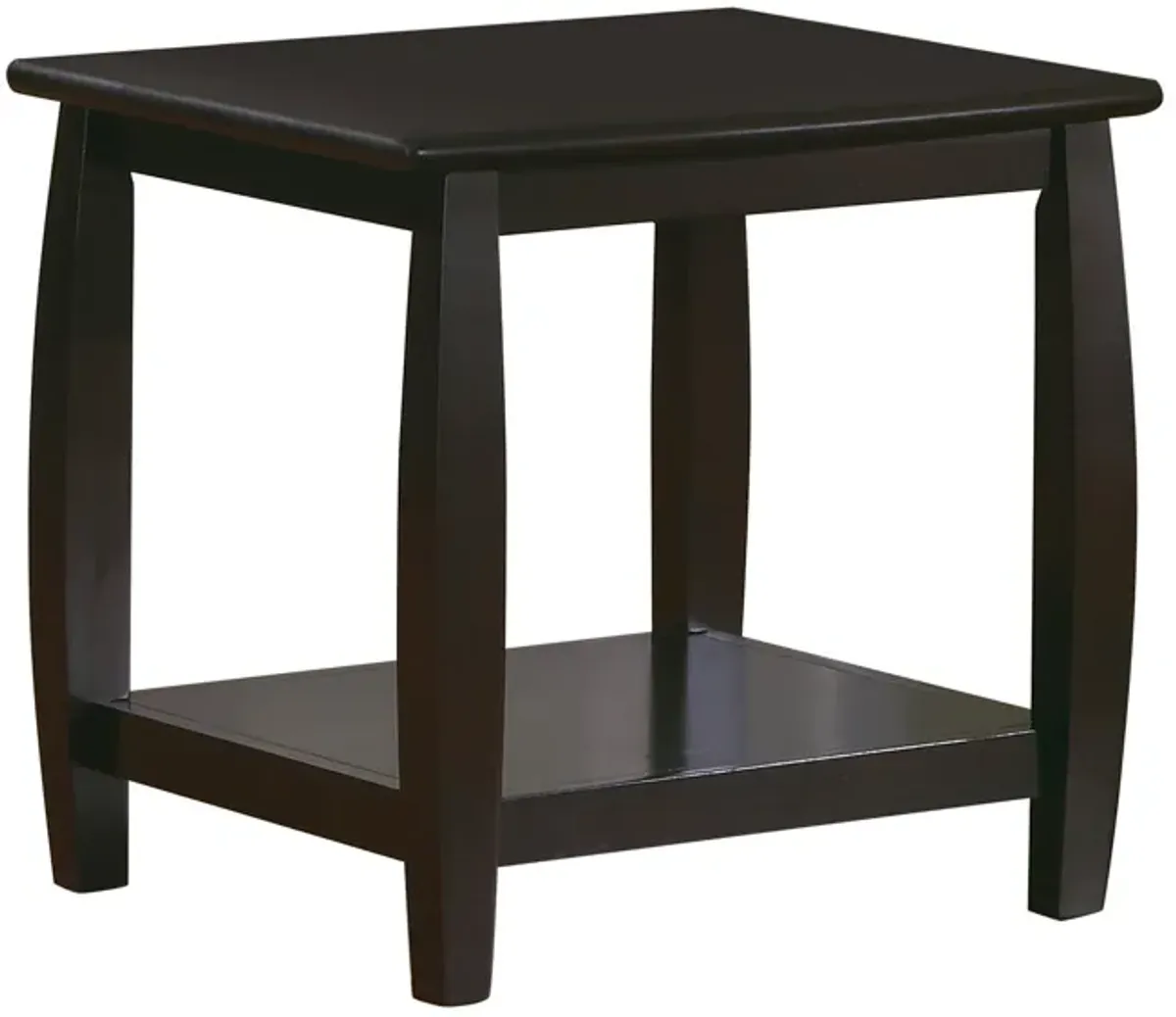 Dixon Square End Table with Bottom Shelf Espresso