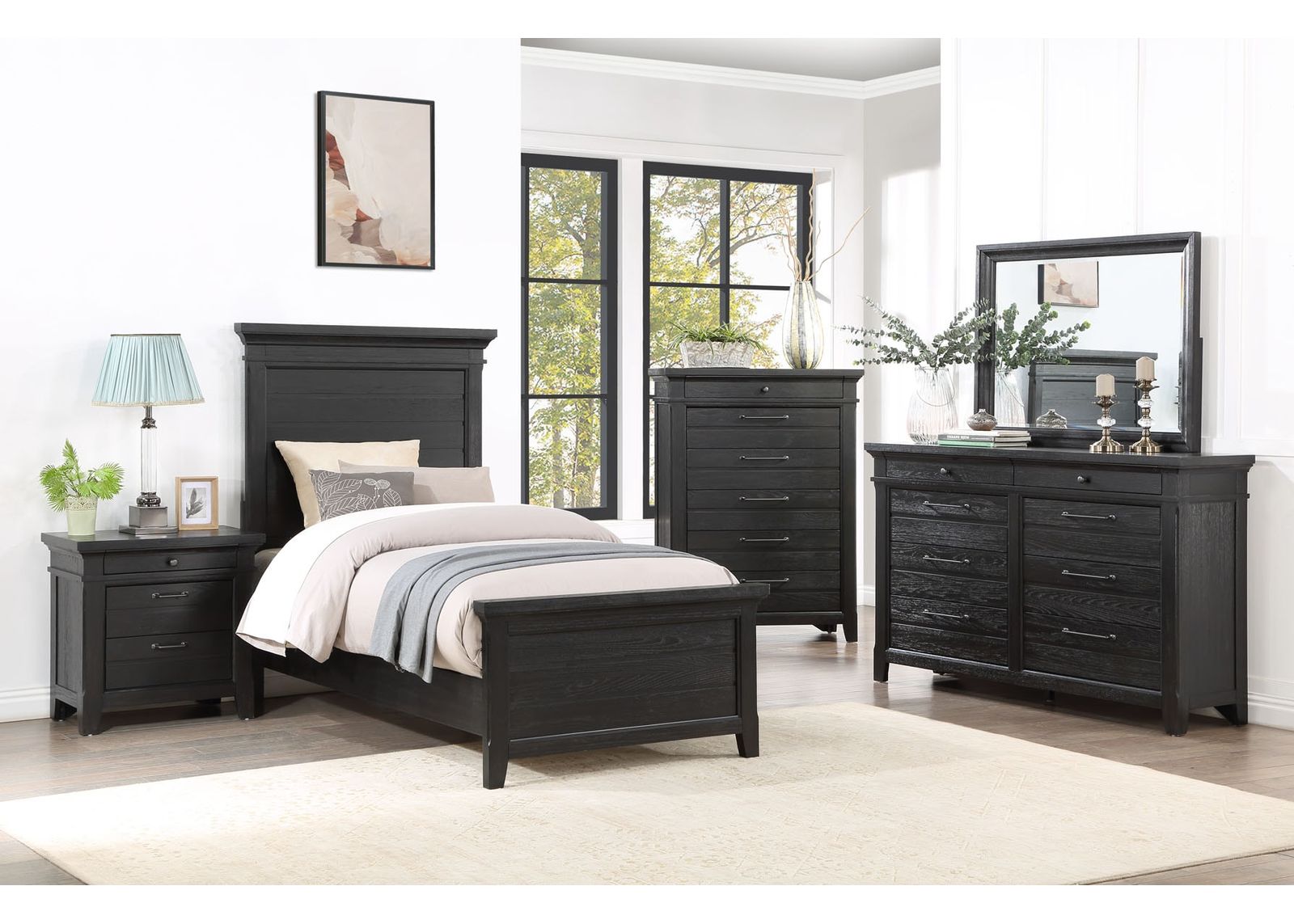 Onyx 5-Piece Twin Panel Bedroom Set