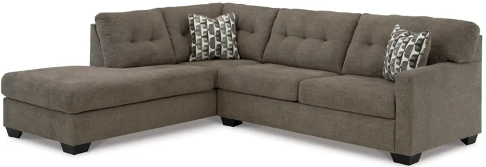 Mahoney 2-Piece Chocolate Sectional with Chaise