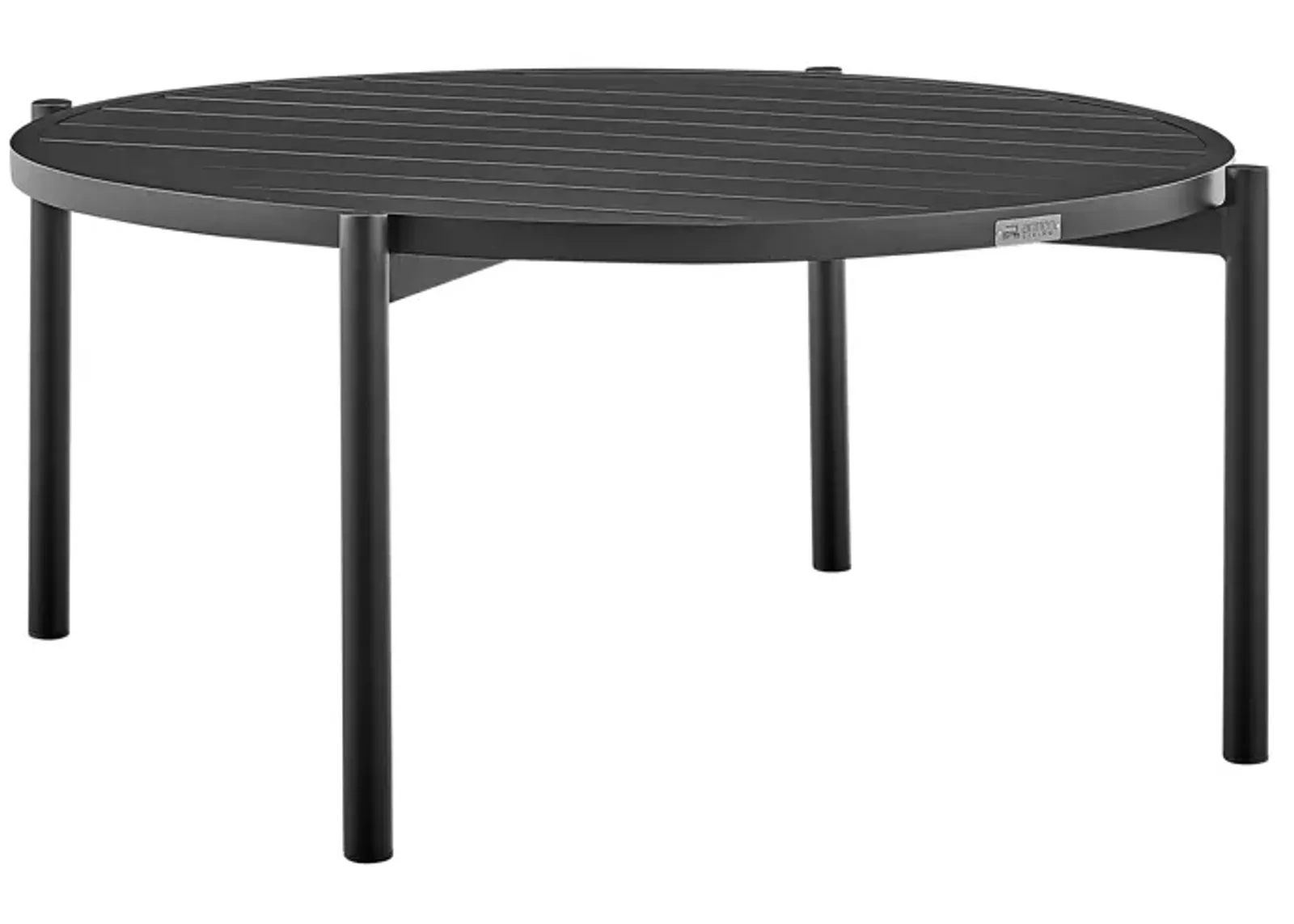 Tiffany Outdoor Patio Round Coffee Table in Black Aluminum