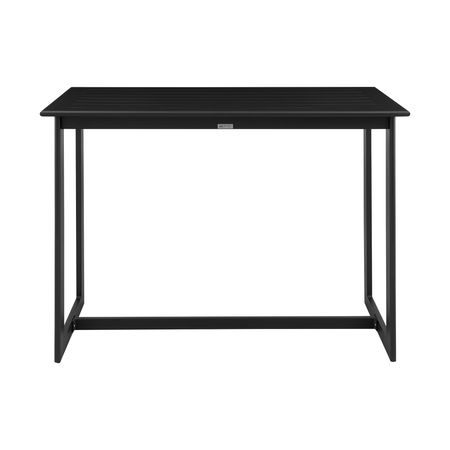 Grand Outdoor Patio Counter Height Dining Table in Black Aluminum