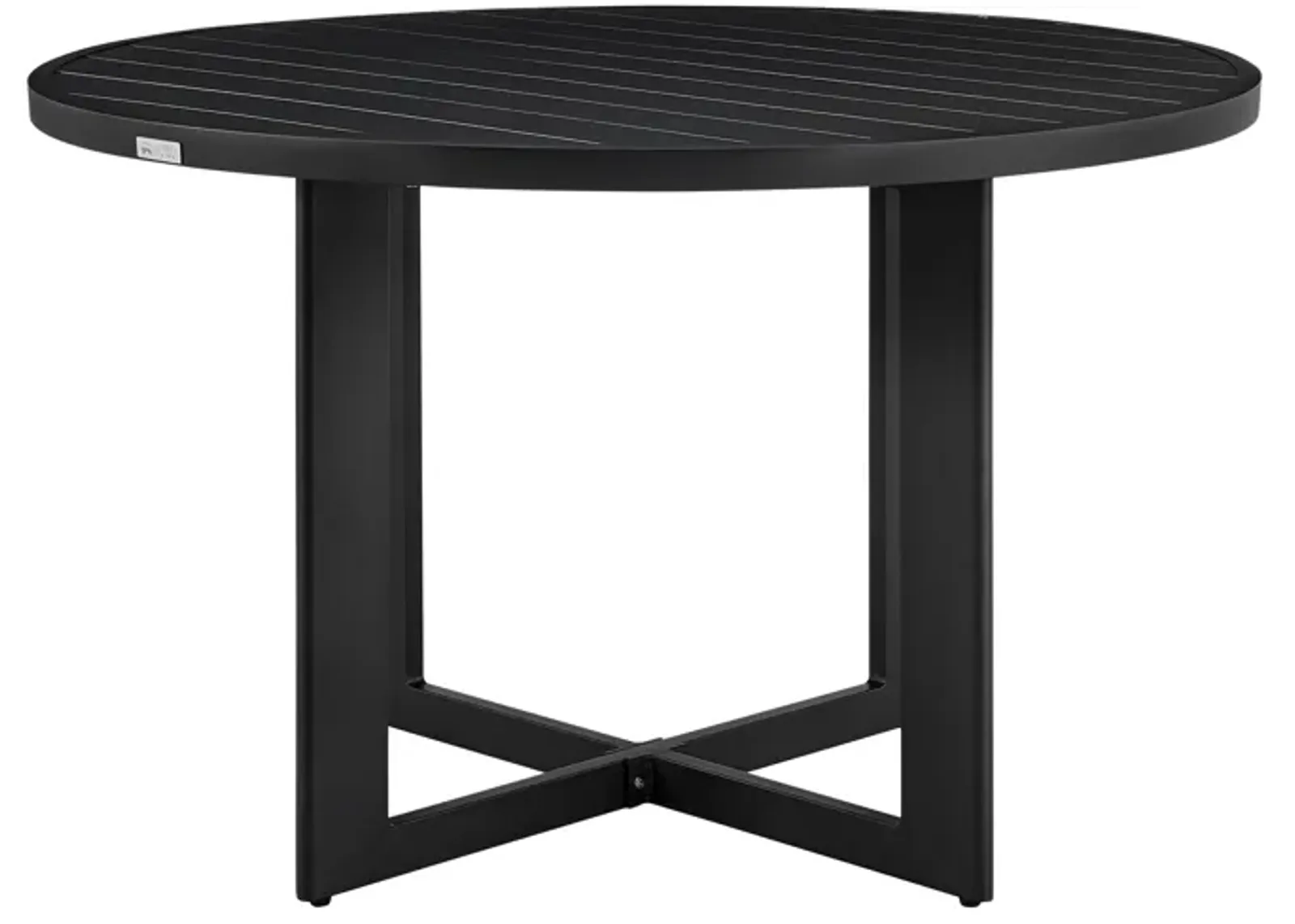 Grand Outdoor Patio Round Dining Table in Aluminum