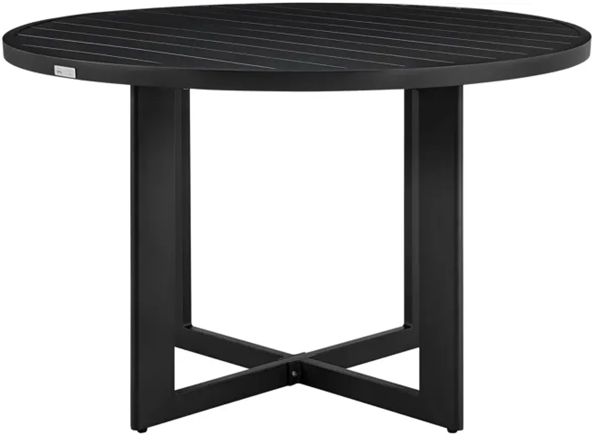 Grand Outdoor Patio Round Dining Table in Aluminum