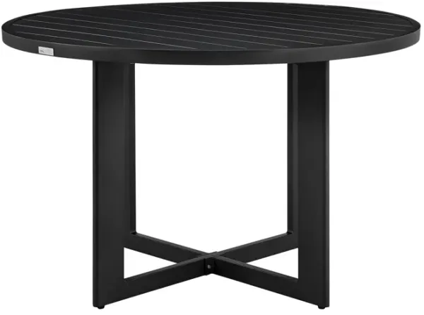 Grand Outdoor Patio Round Dining Table in Aluminum