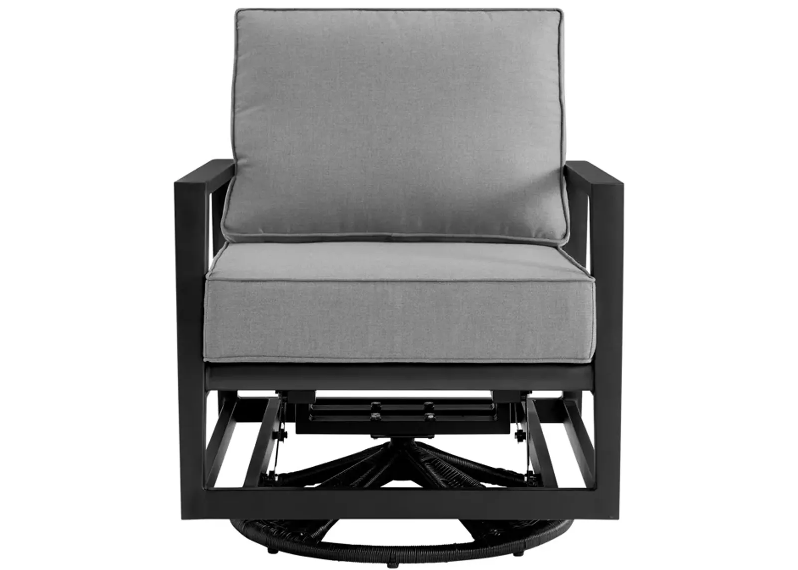 Grand Black Aluminum Outdoor Swivel Glider Chair