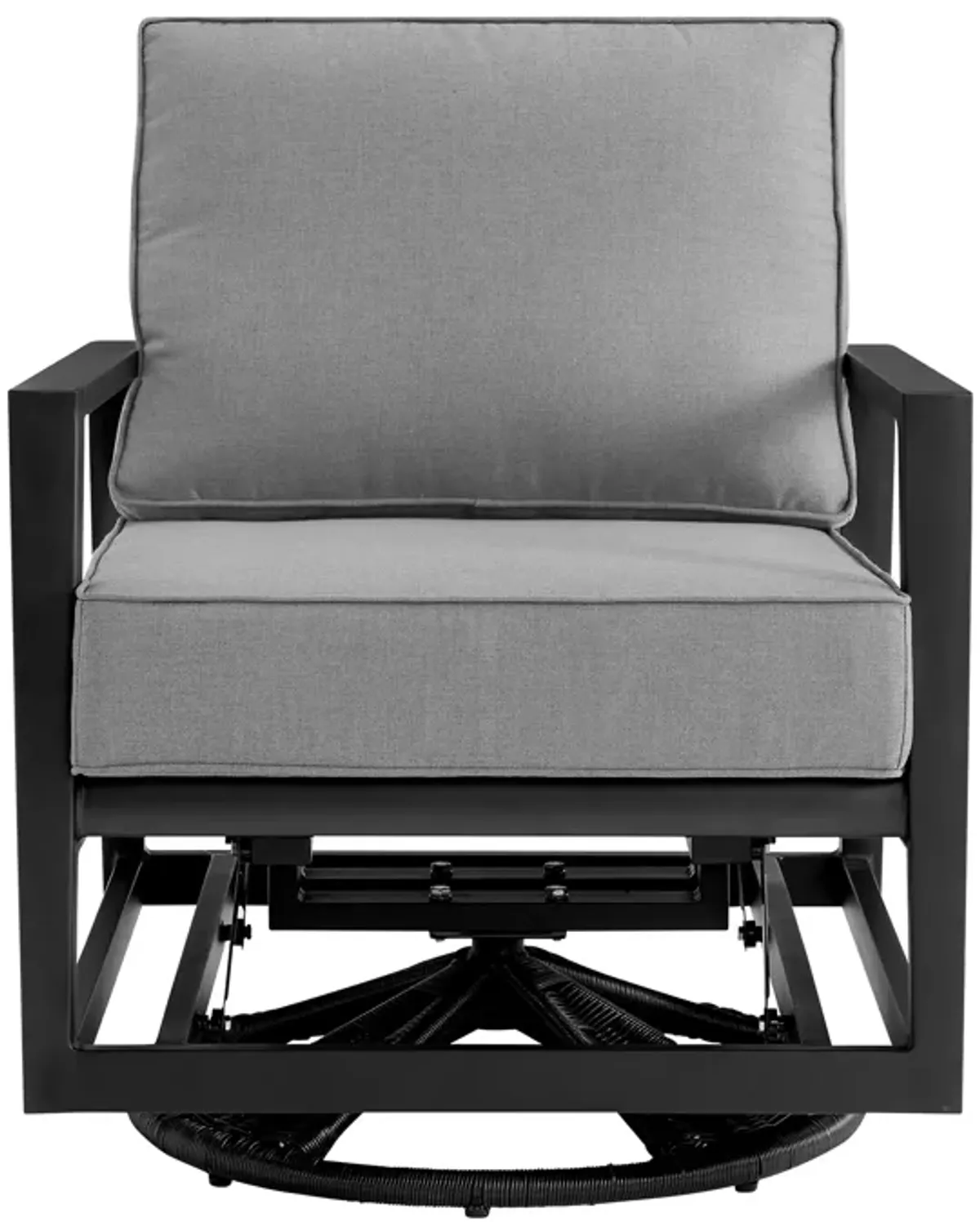 Grand Black Aluminum Outdoor Swivel Glider Chair