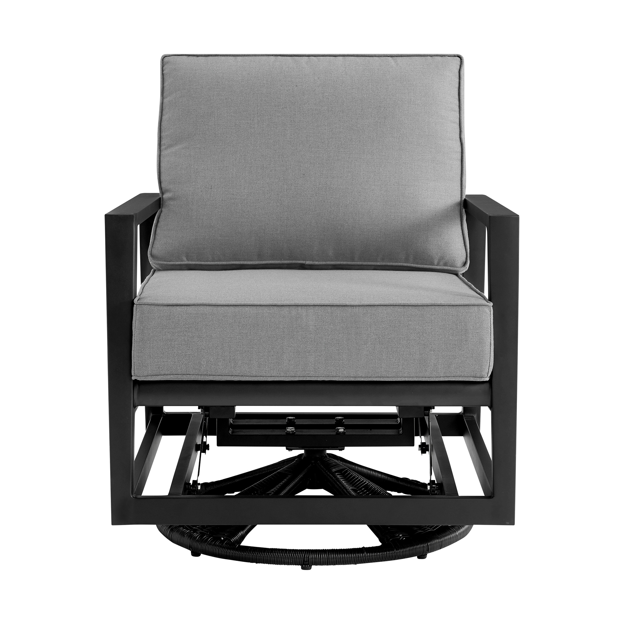 Grand Black Aluminum Outdoor Swivel Glider Chair