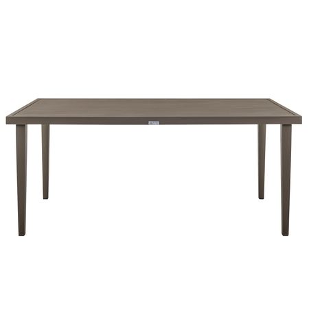 Silvana Outdoor Aluminum Rectangle Dining Table in Gray