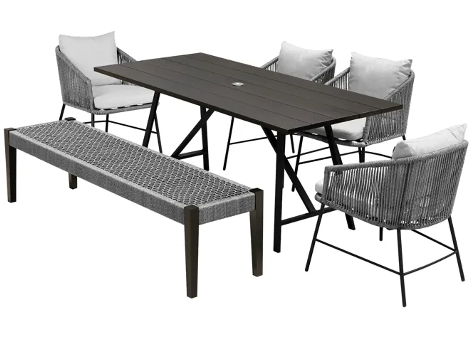 Koala Calica and Camino 6 Piece Outdoor Dining Set with Dark Eucalyptus