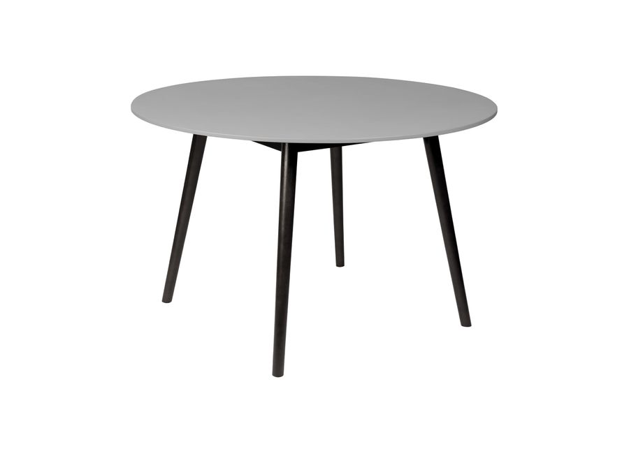 Sydney Outdoor Patio Round Dining Table in Dark Eucalyptus and Gray Stone