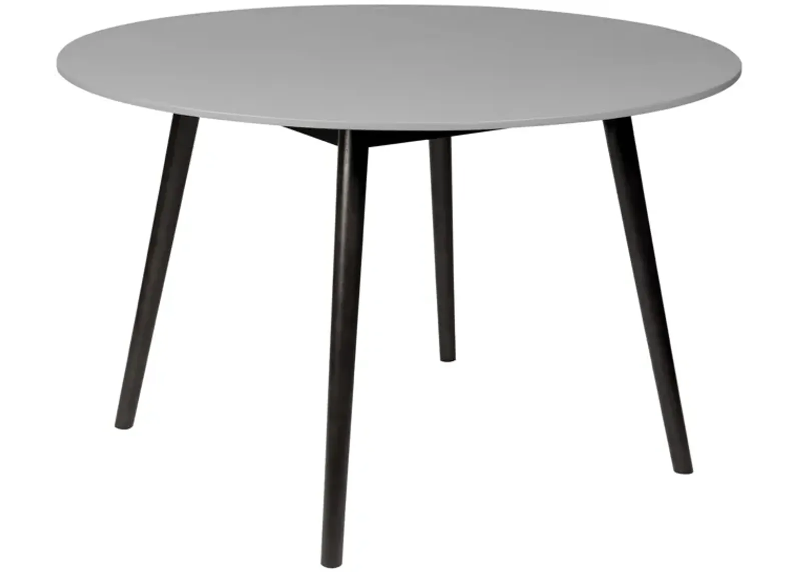 Sydney Outdoor Patio Round Dining Table in Dark Eucalyptus and Gray Stone