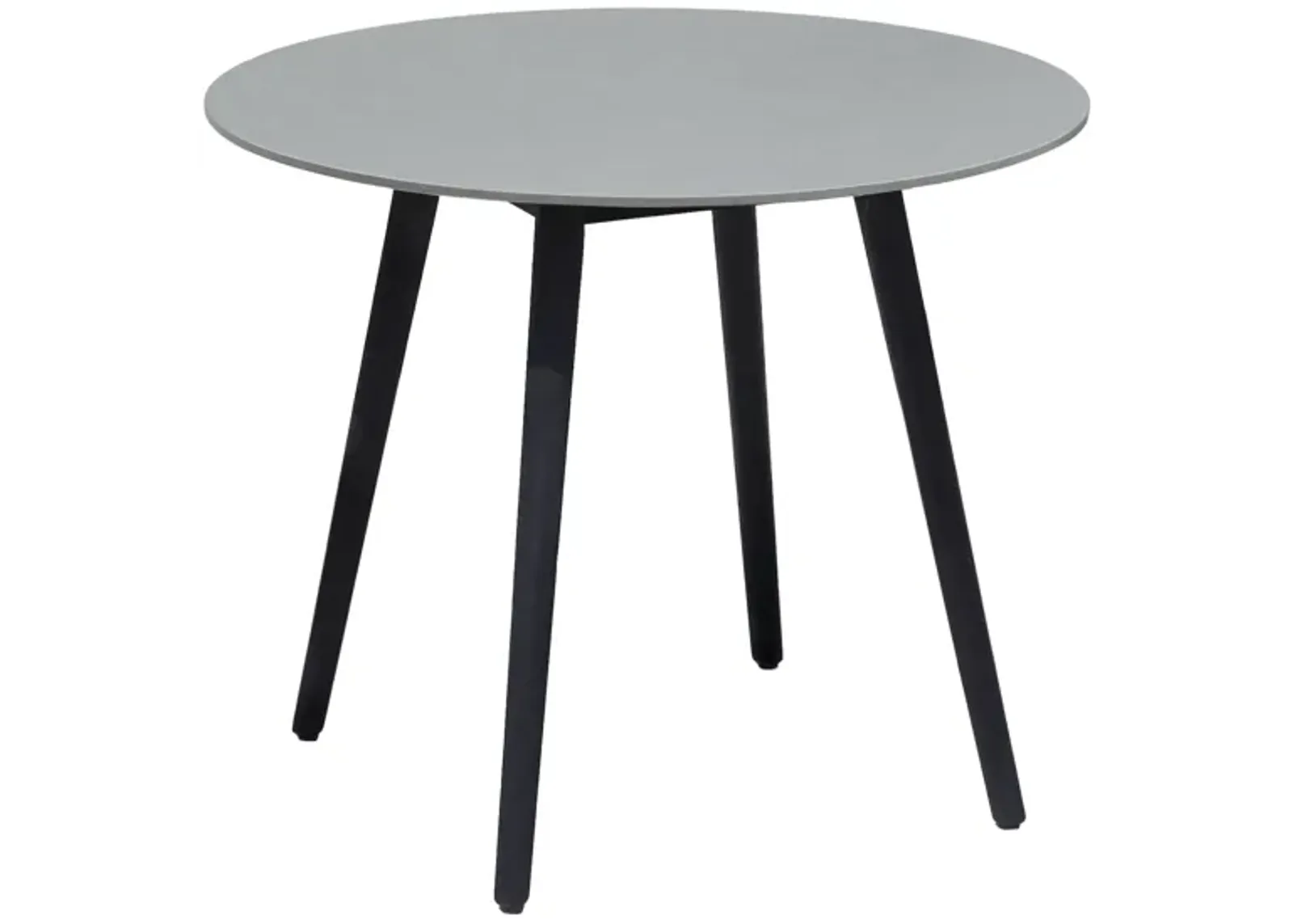 Sydney Outdoor Patio Round 36" Dining Table in Black Eucalyptus and Gray Stone