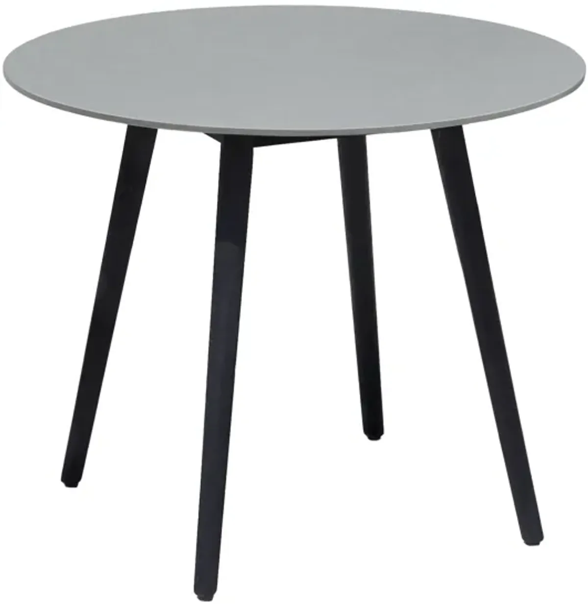 Sydney Outdoor Patio Round 36" Dining Table in Black Eucalyptus and Gray Stone