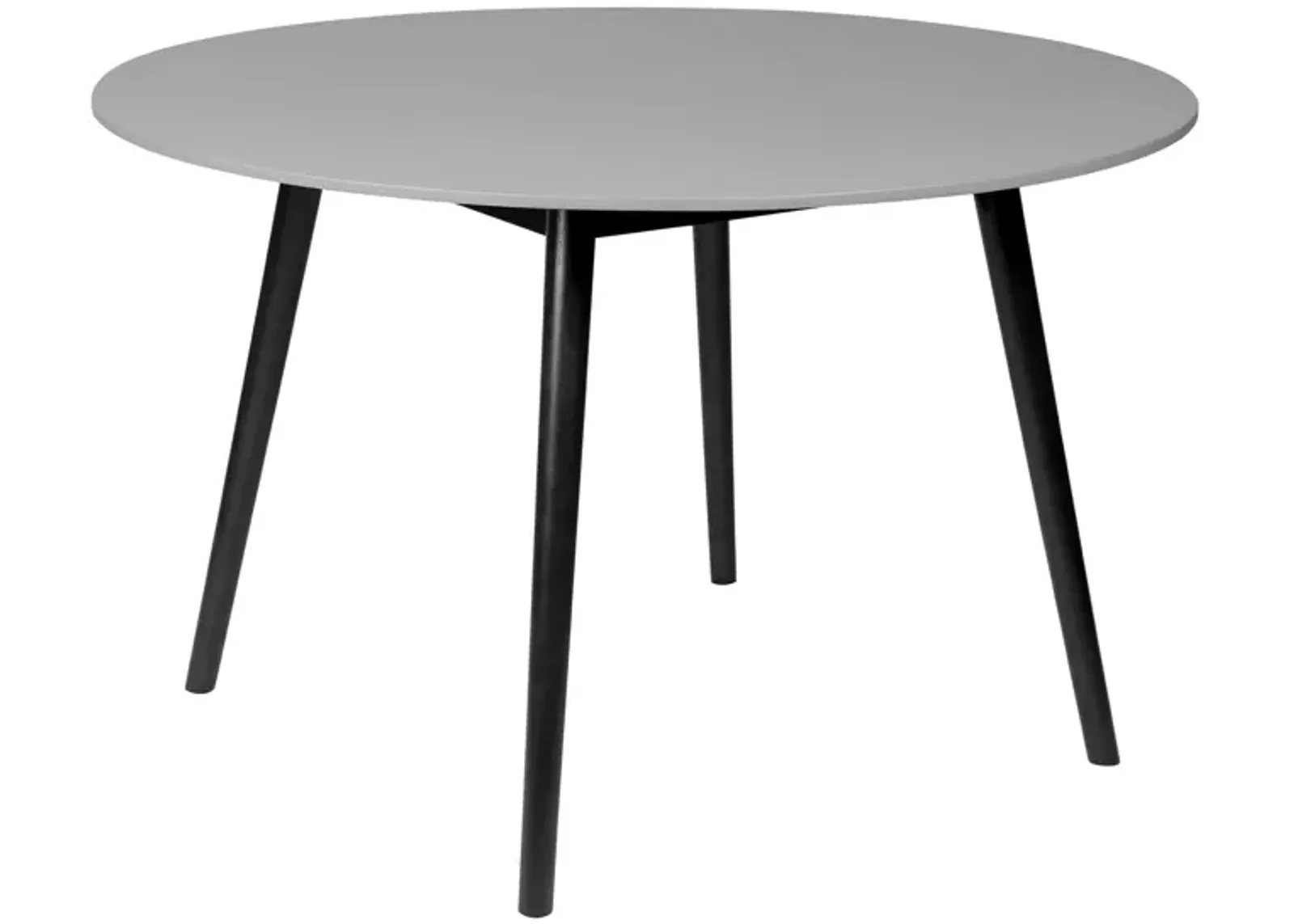 Sydney Outdoor Patio Round Dining Table in Black Eucalyptus and Gray Stone