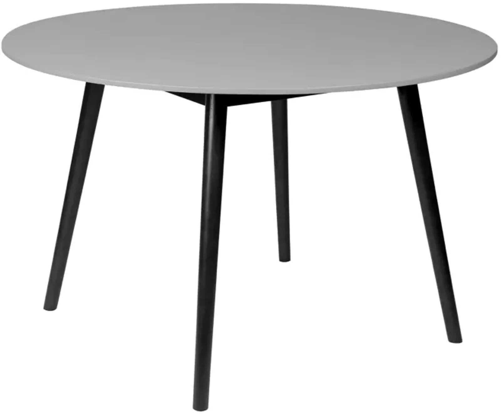 Sydney Outdoor Patio Round Dining Table in Black Eucalyptus and Gray Stone