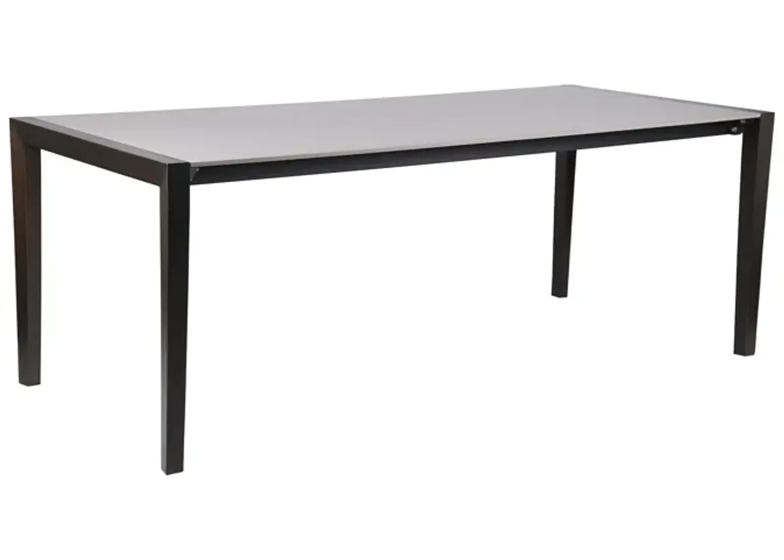 Fineline Indoor Outdoor 80" Rectangle Dining Table in Dark Eucalyptus Wood and Super Stone