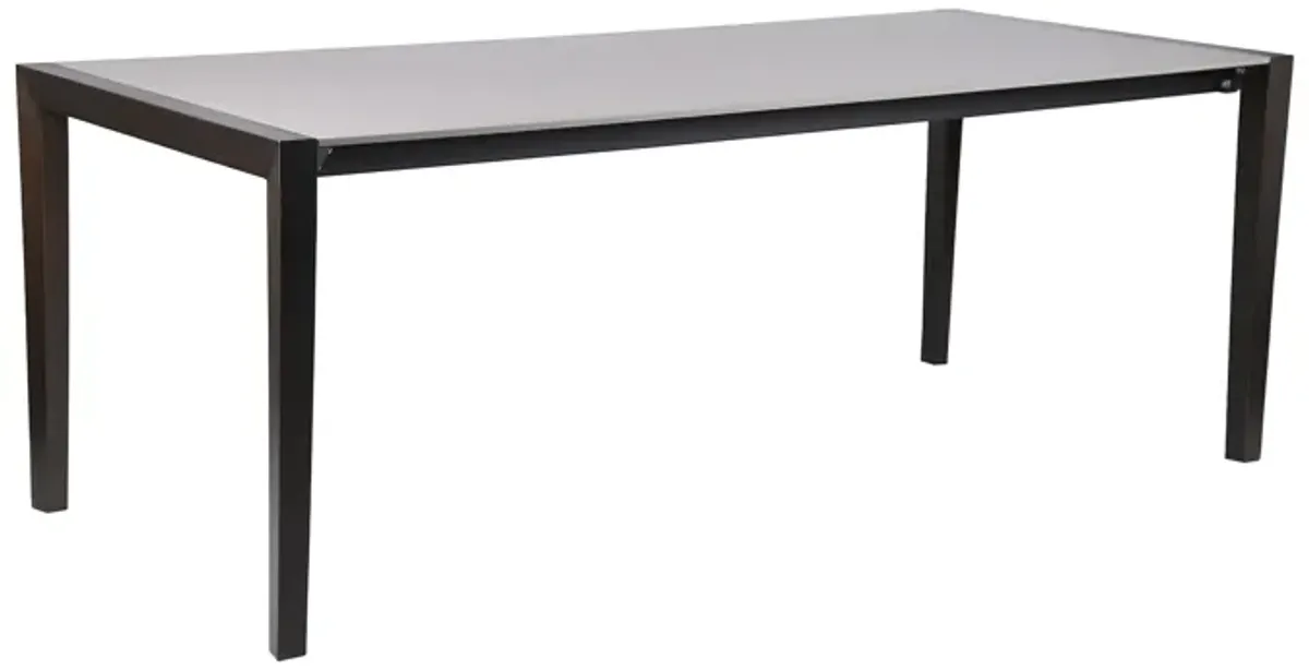 Fineline Indoor Outdoor 80" Rectangle Dining Table in Dark Eucalyptus Wood and Super Stone