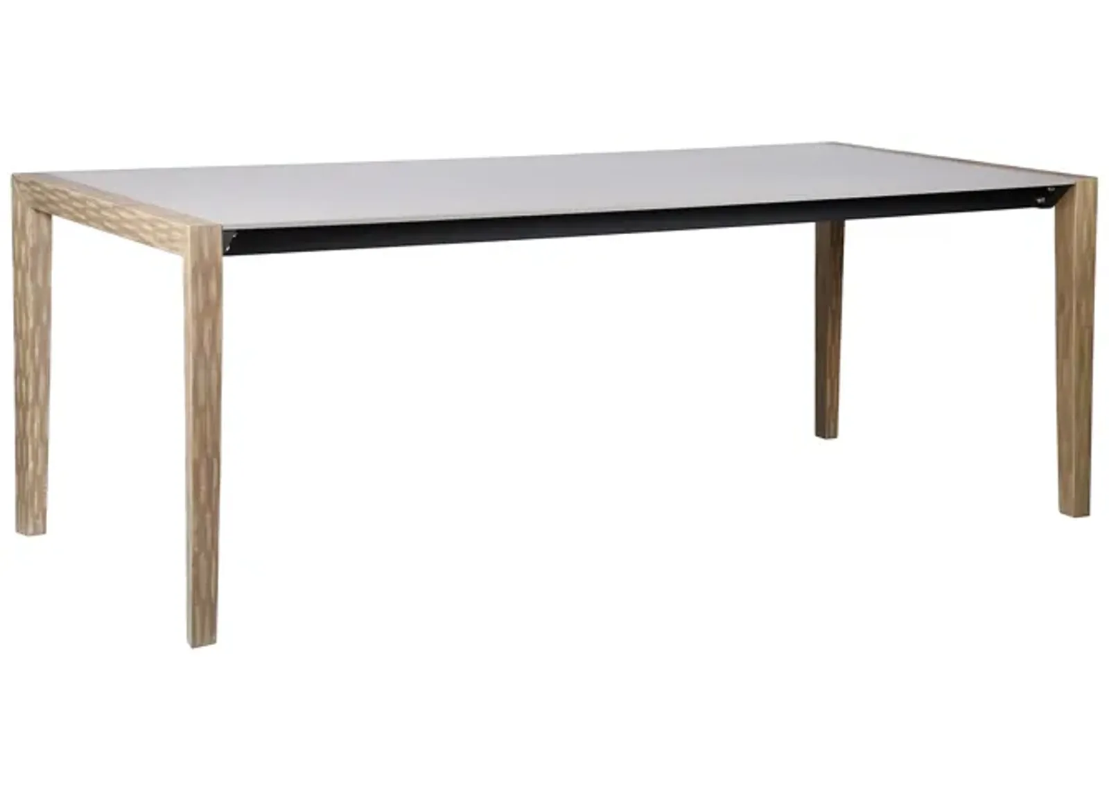 Fineline Indoor Outdoor 80" Rectangle Dining Table in Light Eucalyptus Wood and Super Stone