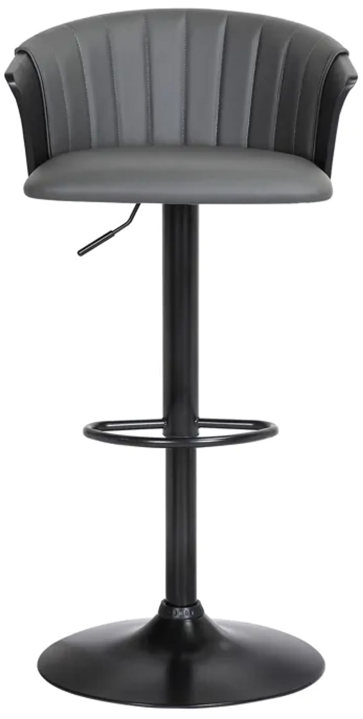 Lydia Adjustable Black Wood Bar Stool